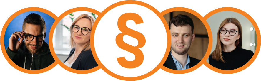 Social proof - lagalnie w internecie. Cztery profilowe osób i section sign po środku